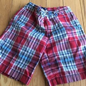 Red plaid shorts